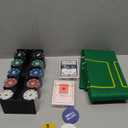 Gamie Texas Holdem Poker Game Set - Includes Holdem Mat, 2 Card Decks, Chips, Chip Holder and Tin Storage Box - Fun Game Night Supplies - Cool Casino Gift for Kids & Adults