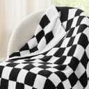 Bedsure GentleSoft Cozy Soft Throw Blanket, Black Checkered Fluffy Blankets, Lightweight Warm Knit All Season Throw Blankets for Couch Bed Sofa, Travel, Birthday Gifts for Women, Men, 50x60 Inches
