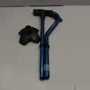 KINGGEAR F1 Walking Stick, Walking Cane for Women & Men with Wrist Strap, Lightweight & Sturdy Offset EVA Handle, Large Quad Base, Self Standing for Seniors and People with Injuries & Recovery (Blue)