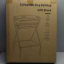 Portable Dog Bath Tub and Dog Washing Station, Collapsible Elevated Pet Tub for Bathing, Showering, Grooming, Pet Bathing Basin for Small to Medium Dogs, Cats and Other Pets (Built-in Drainage System)