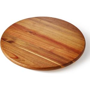 Acacia Wood Lazy Susan, Wood Turntable Tray Cabinet Organizer, 14"