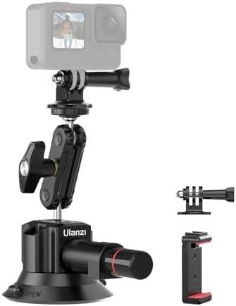 Ulanzi SC-01 Heavy-Duty Suction Cup Mount for Camera/Phone/Accessory (3"), Pump-actived Vacuum Suction Cup Mount, Magic Arm Phone Holder Action Cam Adapter Car Boats Windshield Window Mount