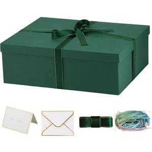 YINUOYOUJIA Large Gift Box with Lid 16.5x13x5.5 inches,Green Box for Presents,Birthday,Valentine's Day,Mother's Day,Christmas,Anniversary
