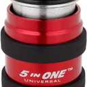 Milton 5 In ONE Universal Quick Connect Industrial Coupler, 1/4" Female NPT, Air Hose Connection, Safety Exhaust Coupler, Single, Red (S-1750)