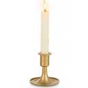 Gold Taper Candle Holder Set of 1, Hewory Short Skinny Brass Candlestick Holders, Vintage Small Low Metal Candles Sticks for Wedding Centerpieces Christmas Birthday Party Holiday Dinning Table Decor