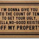 Funny Welcome Doormat For Entrance Way Indoor Front Porch Rugs I'm Gonna Give You To The Count Of Ten Get Off My Property Personalized Home Decor Mat Anti-Slip Novelty Gift Mats23.7"(L) x 15.9"(W)