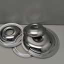 4 Pack Chrome Cooktop Drip Pans Fit for GE Range Stove Top Burner Drip Pan Bowls (3pcs) 6" Pan/Ring & (1pc) 8" Pan/Ring by AMI PARTS