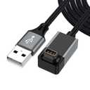 AGVEE 2 Pack 1.5ft Angled Replacement Charger Cable for Coros Smartwatch, 90 Degree Braided Cord for Coros Pace 3/Pace 2/Apex 2 Pro/Apex 2/Apex/Vertix 2/Vertix, Dark Gray