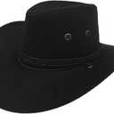 Men's Outback Faux Felt Wide Brim Western Cowboy Hat 4PCS