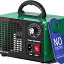 Ozone Generator 45,000mg/h, Industrial/Home O3 Air Purifier Deodorizer for Areas of 2500 Square Feet - High Capacity Ozone Machine Air Ionizer Odor Clean for Rooms, Smoke, Cars, Pets (Green)