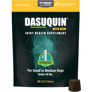 Nutramax Laboratories Dasuquin with MSM Soft Chews Small/Medium Dog 84 Count, brown