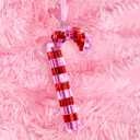 Xo, Fetti Disco Pink Candy Cane Ornament | Christmas Tree Decorations, Pinkmas Holiday Party, Cute Girly Winter Gift, Stocking Stuffer