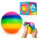 Power Your Fun Arggh Rainbow Giant Stress Balls for Adults - 3.75 Inch Large Stress Balls for Kids Squishy Toys Ball Stress Relief Fidget Toy Sensory Ball Squeeze Toy for Boys Girls (Rainbow)