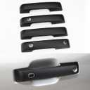 Exterior Door Handle Cover Compatible for Ford F150 2021 2022 2023 2024 Accessories Door Handle Protector Trim (with Key Hole and 2 Auto Sensor Holes, Matte Black)