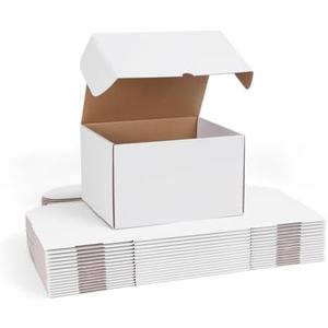 WIFTREY 10x8x6 inches Shipping Boxes White set of 15, 10 x 8 x 6 Corrugated Cardboard Boxes for Packaging Small Business, Moving, Mailing