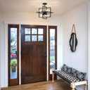 Yiisem Modern Small Black Chandelier, 8-Light Farmhouse Geometric Pendant Lighting Fixtures, Industrial Lantern Hanging Chandelier for Kitchen, Dining Room, Foyer, Entryway