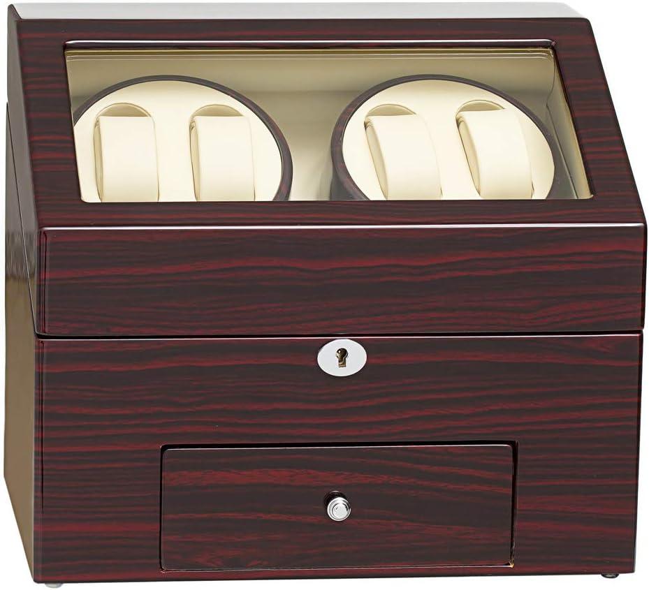 JQUEEN Automatic Wood Watch Winder Display Box 4+9 Storages