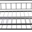 Amazon Basics Full Daybed and Twin Size Trundle Bed Frame Set, Space Saving Steel Slat Support, Black