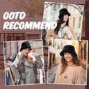 HONGTEYA Winter Bucket Hat Fluffy Faux Fur Fisherman Cap for Women Men Solid Color Style (Black)