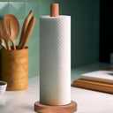 Acacia Wood Paper Towel Holder Stand Wooden Kitchen Paper Towel Holder Countertop, PTHA, Freestanding Roll Holder for Kitchen & Bathroom & Farmhouse, Standard