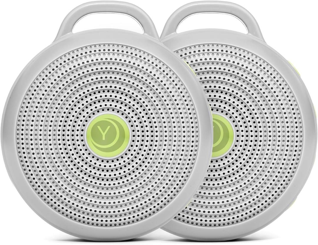 Yogasleep Hushh Portable White Noise Sound Machine for Baby - 2 Pack - 3 Natural Sounds with Volume Control, Compact Size, Noise Canceling for Sleep Aid, Office Privacy, & Meditation, Registry Gift