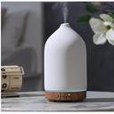 Gooamp 200ML Ceramic Essential Oil Diffuser  Ultrasonic Aromatherapy & Humidifier with 7Color LED Lights, Auto ShutOff, Wood Grain Base, 1H/3H/6H Timer | Scent for Home, Office, Yoga