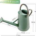 Watering Can for Outdoor&Indoor Plants1.5 Gallon5.7L Metal Watering Can with with Removable SpoutLarge Galvanized Steel Garden Flower Water Can Watering Pot with 2 HandlesCream Green