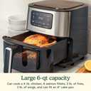 Cuisinart Air Fryer, 6-Quart Basket Large Fryer with 5 Cooking Functions to Roast, Bake, Broil, Air Fry and Keep Warm, 5 Airfryer Presets, Dishwasher-Safe Parts, AIR-200NAS, Stainless Steel & Black, 6 Qt. Window