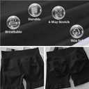 POWERASIA Workout Impact Shorts Hidden Scrunch Butt Lifting Gym Booty Biker Shorts for Women Tummy Control (Black, L)