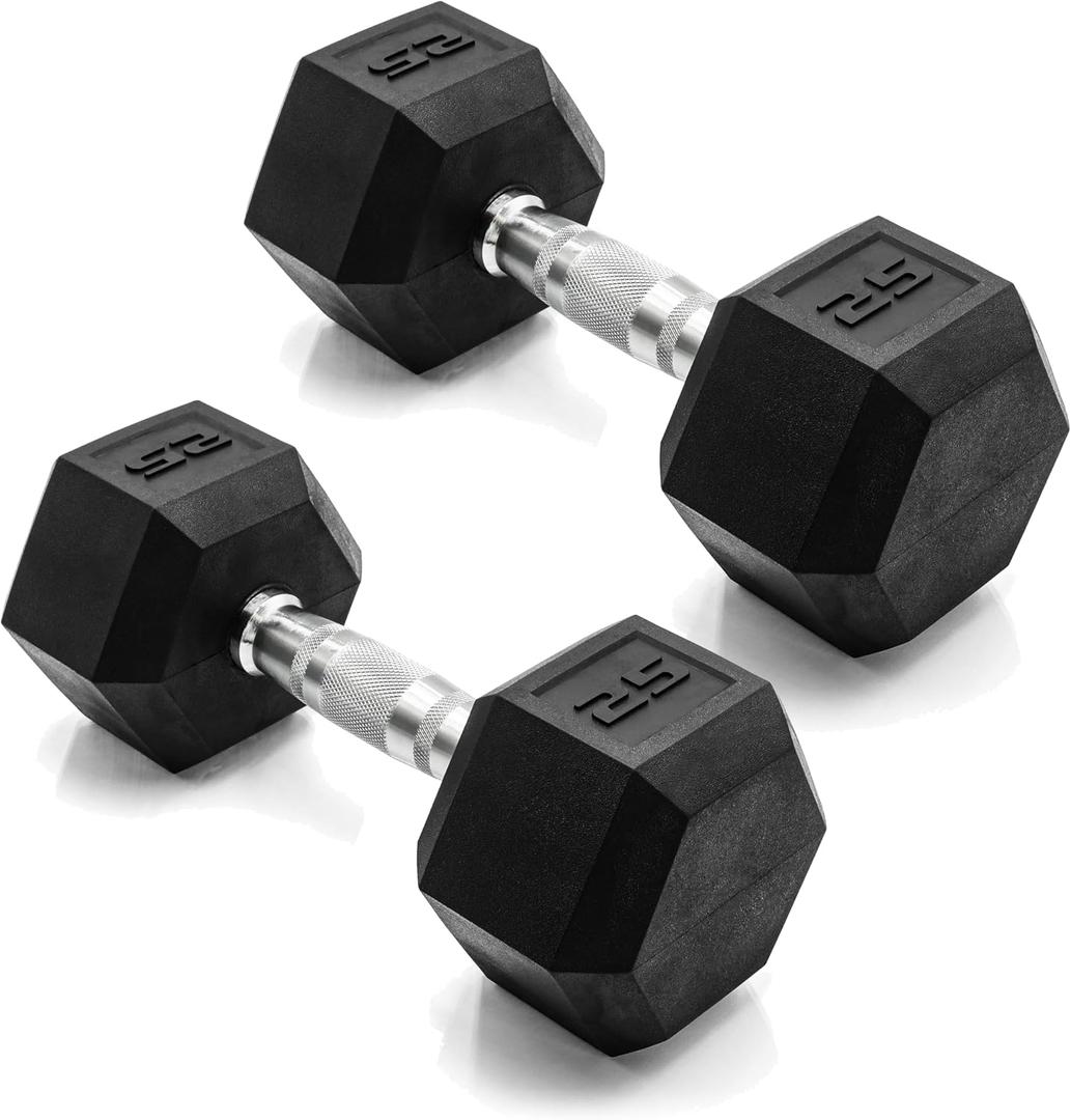 CAP Barbell Coated Dumbbell Weight  25 LBS Pair Set