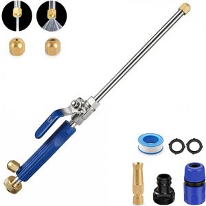 Hydro Jet High Pressure Power Washer - Magic Power Washer Extendable Wand, Flexible Water Hose Universal Nozzle, Gutter Patio Car Pet Window Cleaning (18inch-Blue)
