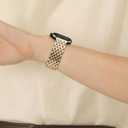 Seven-link Watch Band for Apple Watch Series 11, 10, 9, 8, 7, 6, 5, 4, 3, 2, 1 and SE 3/2/1 for Women, Dressy Stainless Steel Metal Band for Apple Watch 40mm 41mm 42mm 38mm 44mm 45mm 46mm for iWatch