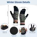 Womens Winter Beanie Hat Long Scarf and Touchscreen Gloves 3Pieces Fleece Lined Skull Caps with Pompom Neck Scarves Set (Navy Blue)