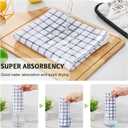 Homaxy 100% Cotton Kitchen Towels 6 Pack-15 X 25 Inches, Check Design Waffle Weave Hand Tea Towels, Super Soft and Absorbent Dish Towel for Drying Dishes, Navy Blue