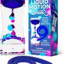 Liquid Motion Bubbler Sensory Toys  2 Pc Set Bundle Stretchy String Fidget Toys Timer for Stress Relief and Anxiety Relief Great for Adults, Kids ADHD Autism ADD Hyperactivity Relaxation figit Blue