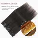 Elailite Short Clip in Hair Extensions Real Human Hair 6PCS Lace Weft Remy Hairpieces for Women Adding Volume 10 Inch Natural Black