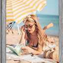 18x24 Wood Frame Grey, Rustic Natural 24x18in Gray Woodgrain Poster Picture Frame, Modern 18 x 24inch Gallery Wall Pic Photo Frame with HD Plexiglass, Horizontal Vertical Wall Mounting Display 1pcs