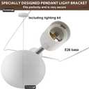 Large Rice Paper Pendant Light Kit, 23.6in White Globe Paper Lantern Lights, E26 Base, Japanese Hanging Lantern Lamp Japandi Chandelier for Dining Room Bedroom Office Living Room