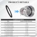 4" Camlock Gaskets, 5 Pack - Heavy Duty Buna-N Rubber Seals for 4 Inch Cam and Groove Fittings - Oil and Chemical Resistant for IBC Totes, Agricultural Irrigation and Industrial Fluid Transfer