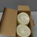 Homemory 6x3 Outdoor Waterproof Flameless Candles, LED Candles, Battery Operated Candles with Remote and Timers, Electric Fake Plastic Pillar Candles,Dark Ivory, Set of 2 (D3"xH6"6")