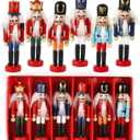 OurWarm 6Pcs Nutcracker Ornaments Wooden Nutcracker Figures Christmas Decorations for Xmas Tree, Table Decor