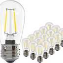 Banord 15 Pack Dimmable 2W S14 Replacement LED Bulbs, 2700K Warm White Waterproof Outdoor String Lights Vintage LED Filament Bulb, Shatterproof E26 Screw Base Edison Light Bulbs
