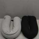 Dot&Dot Twist Memory Foam Travel Pillow for Airplanes - Travel Neck Pillow for Sleeping - Airplane Pillow for Neck Support, Chin, Lumbar and Leg - Adjustable, Bendable Neck Roll Pillow (Gray Black AC)