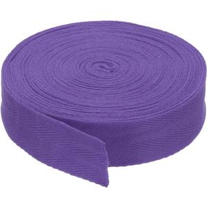 PATIKIL 1"/2.5cm Cotton Twill Tape 10 Yards Cotton Ribbon Bias Binding Tape Herringbone Webbing Trim for Sewing Gift Wrapping Craft DIY Dark Purple
