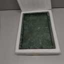 Marble Bathroom Vanity Tray, Natural Luxury Vanity Home Kitchen Bathroom Table Tray, Stone Decorative Countertop Dresser Trays for Key Coffee Perfume Jewelry Makeup (Blackish Green, 12" x 8" x 1.2")