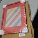 11x14 Picture Frame with Mat for 8x10, Wavy Edge Wooden Real Glass Photo Frame for Wall Hanging, Red, 1 Pack