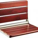 18" ADA Compliant Folding Teak Shower Seat Wall Mounted-Teak Folding Shower Bench, Folding Shower Seat for Inside Shower, Teak Foldable Shower Chair, Fold Down Shower Seat, Max Load 400lbs