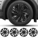 Abystar Hubcaps for Tesla Model Y Juniper 2026, 19 Inch Matte Black Wheel Covers with Center Caps, Cross-Spoke Design Rim Protectors, Easy Clip-On Installation, for Model Y Juniper Accessories
