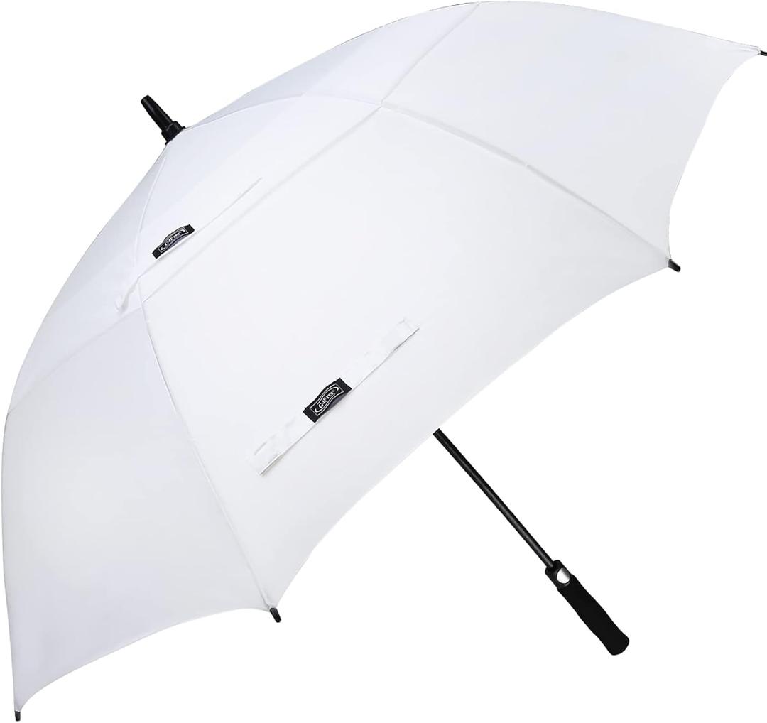 G4Free 68 Inch Automatic Open Golf Umbrella Double White Canopy Wedding Auto Open Extra Large Oversize Windproof Umbrellas(White)