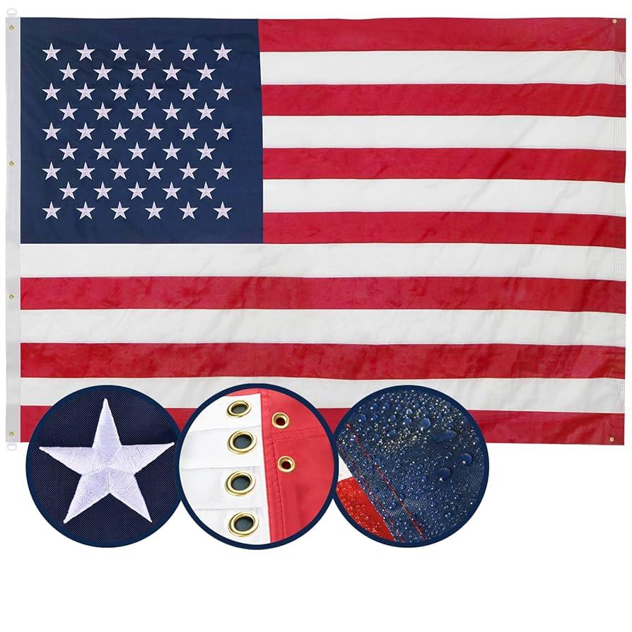 8x12 FT American Flag for Outside, Best Embroidered Stars and Sewn Stripes, 210D Heavy Duty Polyester, Suitable for Outdoor High Winds Areas (American flag 8x12 FT)